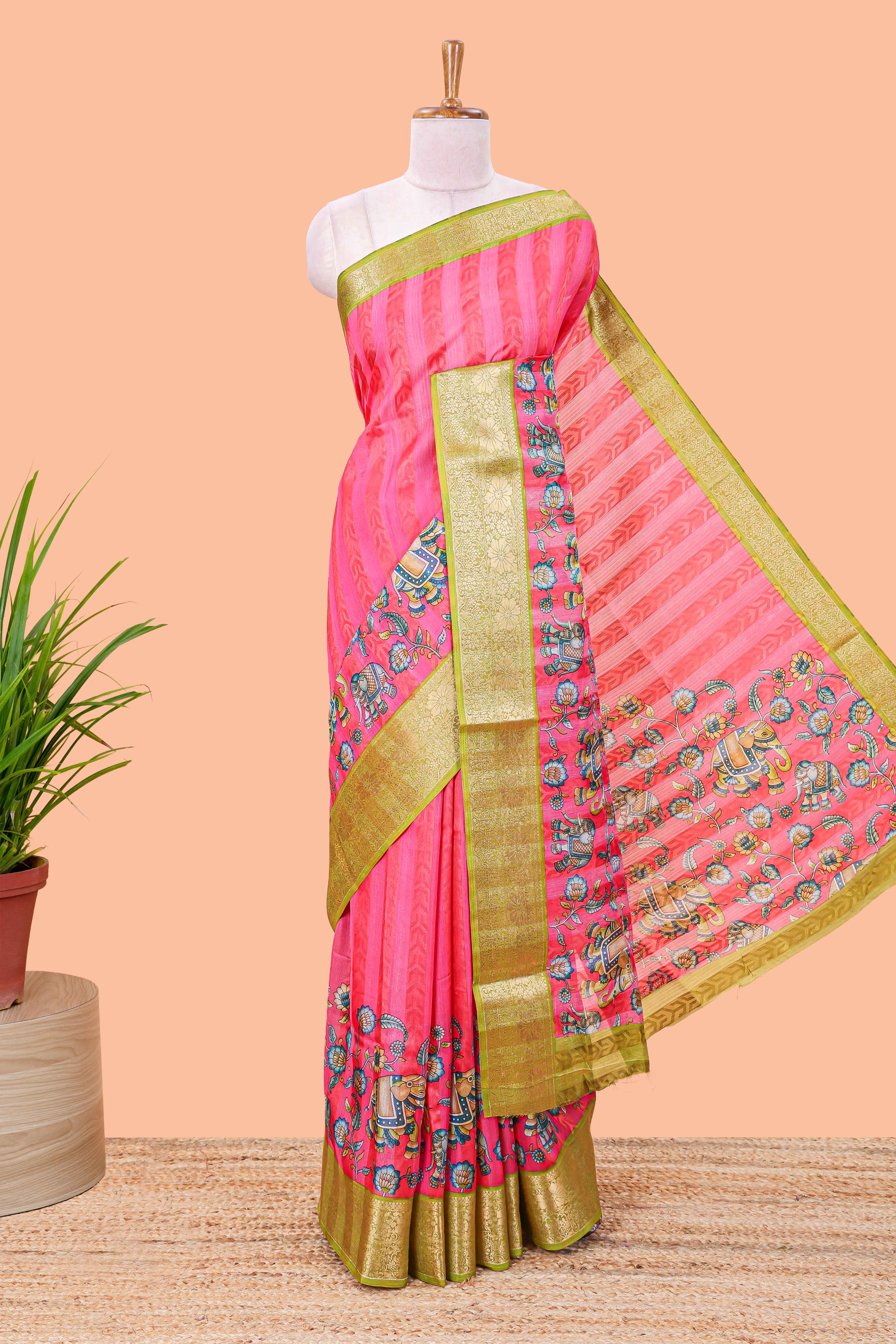 Pink marsh georgette weave