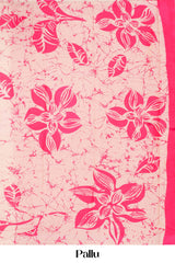 Pink mull cotton saree soft