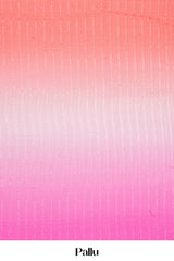 Pink orange chiffon festive saree