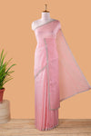 Pink organza saree