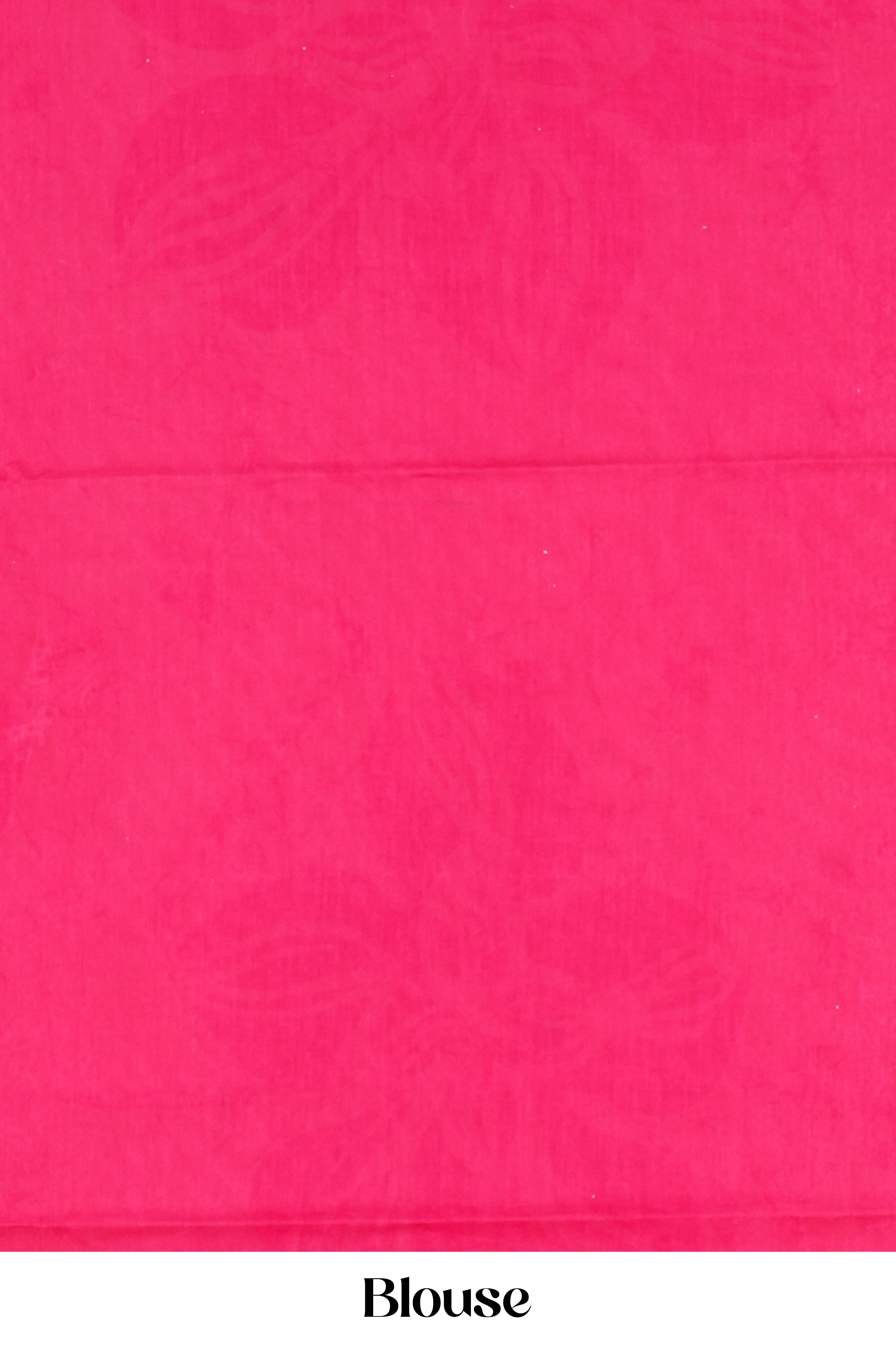 Pink pure cotton saree with blouse