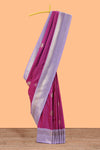 Pink raw silk zari butta saree