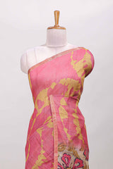 Pink self zari border