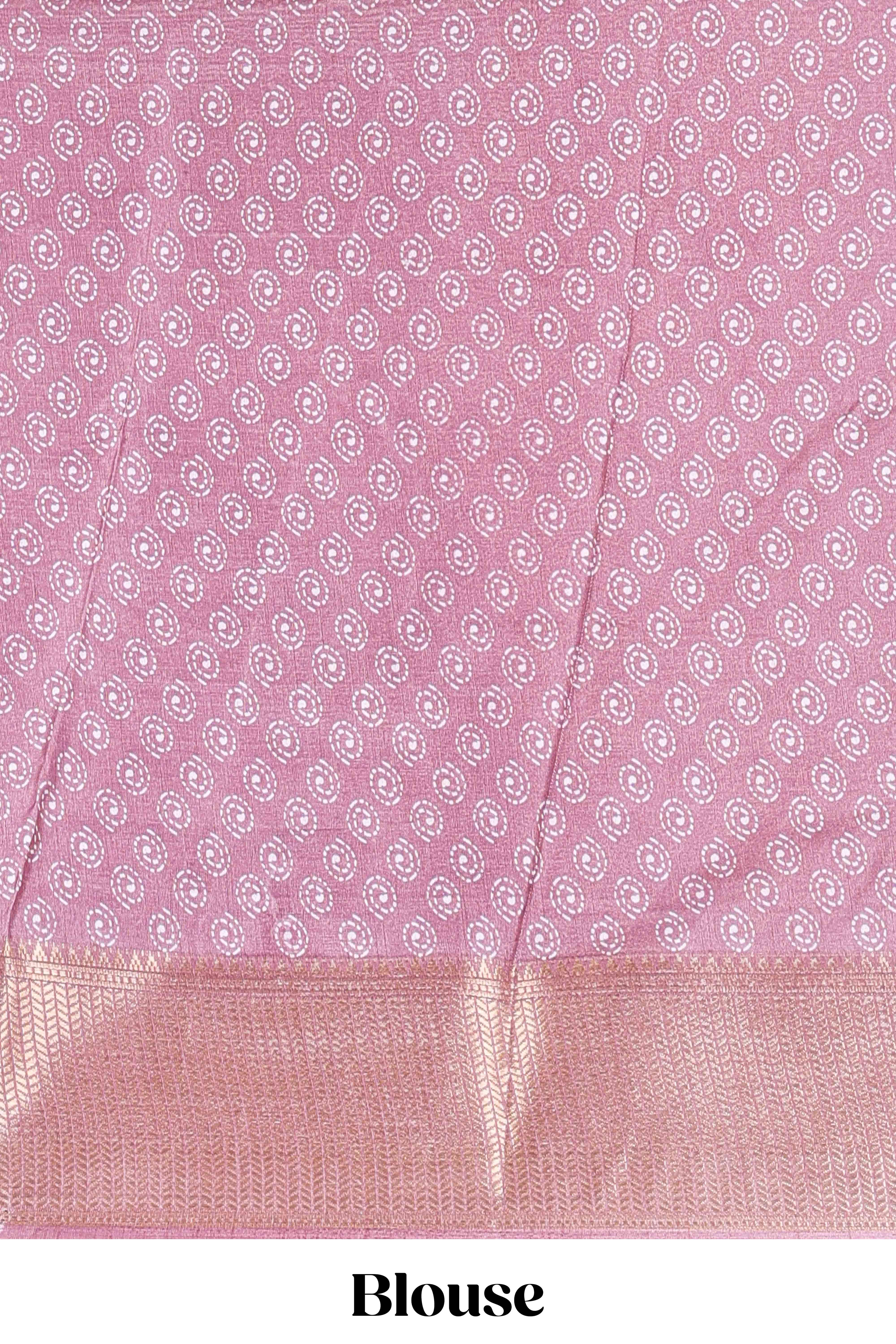 Pink semi dola elegant saree