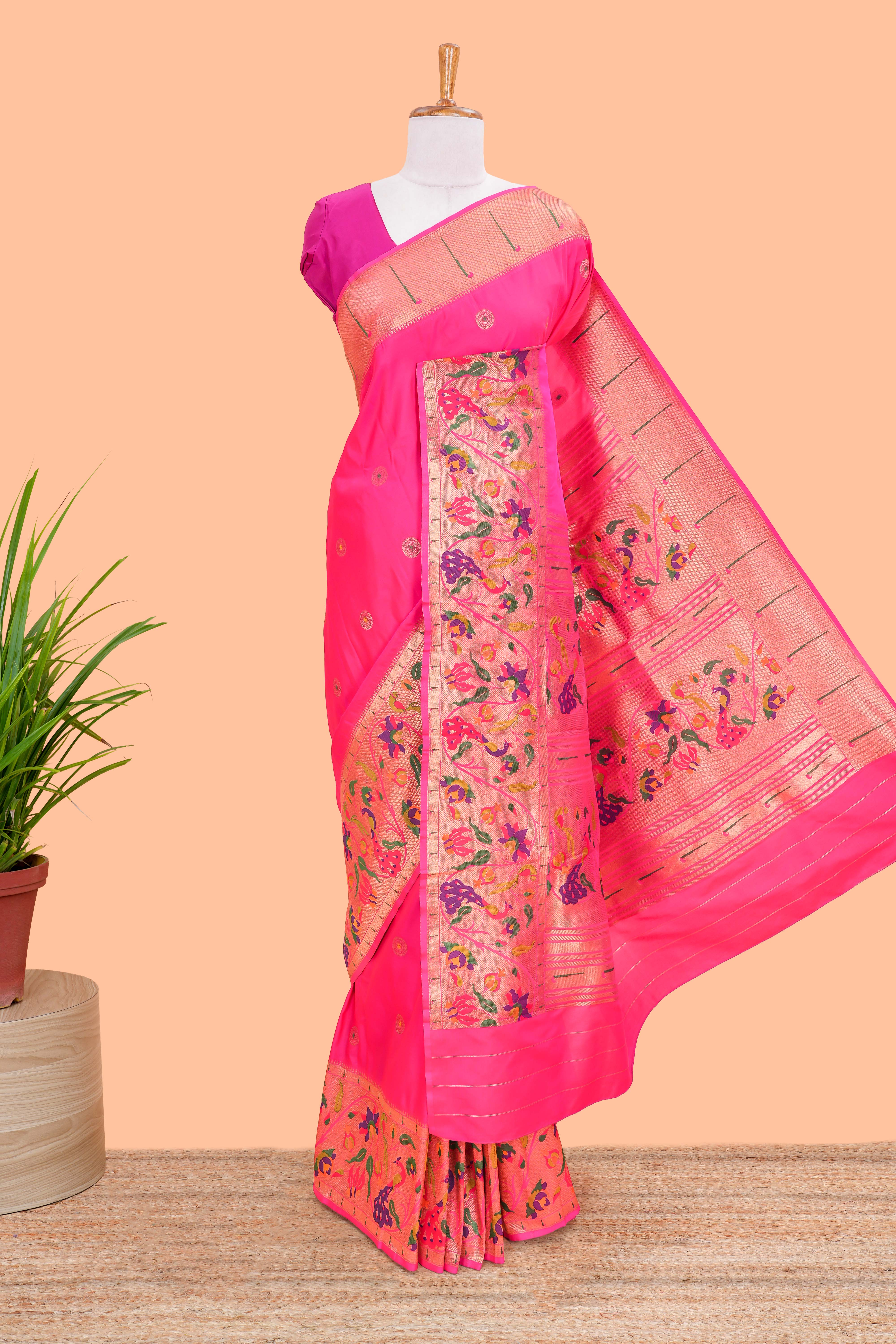 Pink silk art fabric