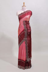 Pink stonework designer saree