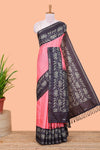 Pink textured tussar fabric
