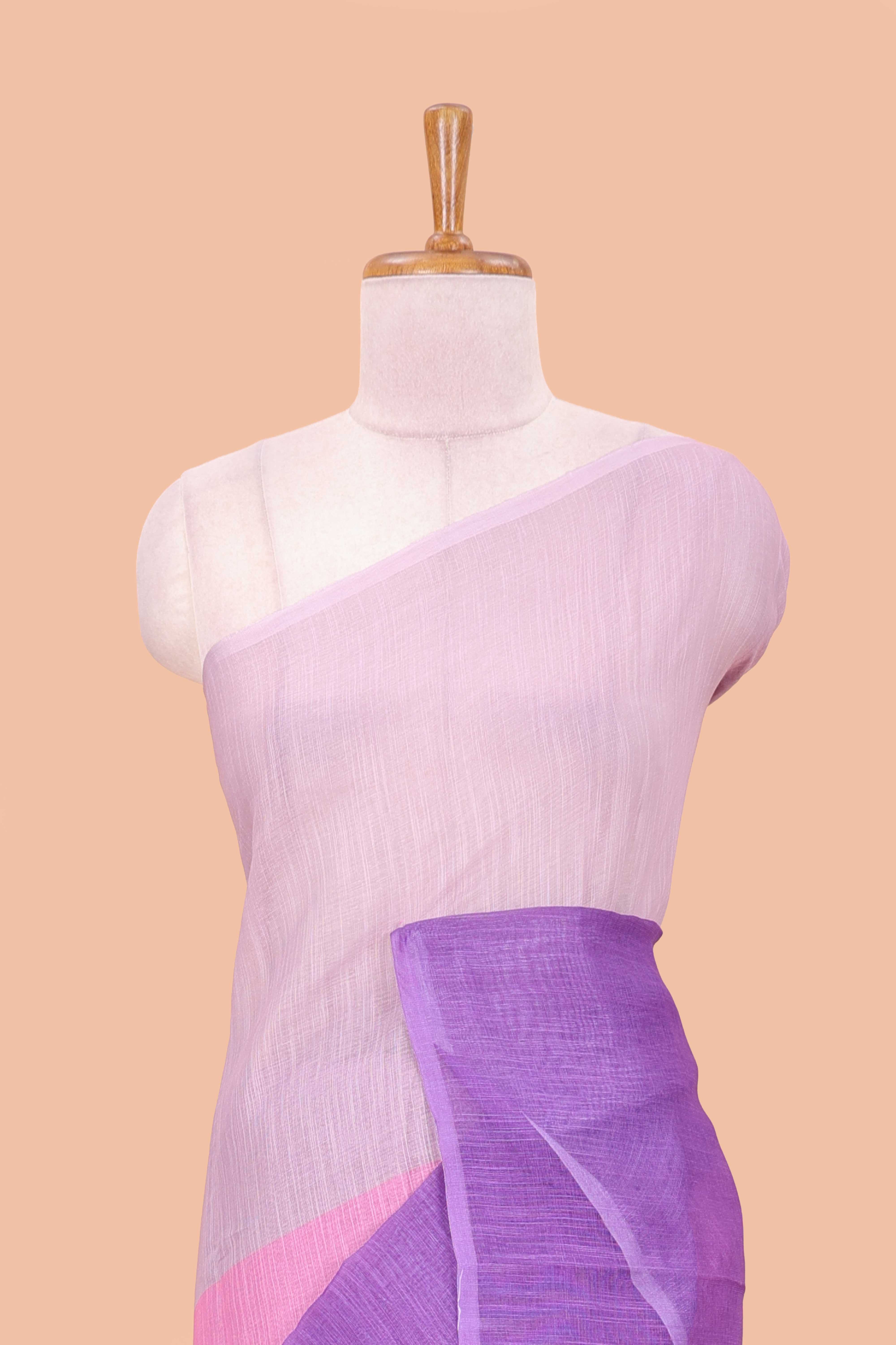 Pink violet woven linen drape