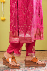 Pink viscose designer ethnic wear