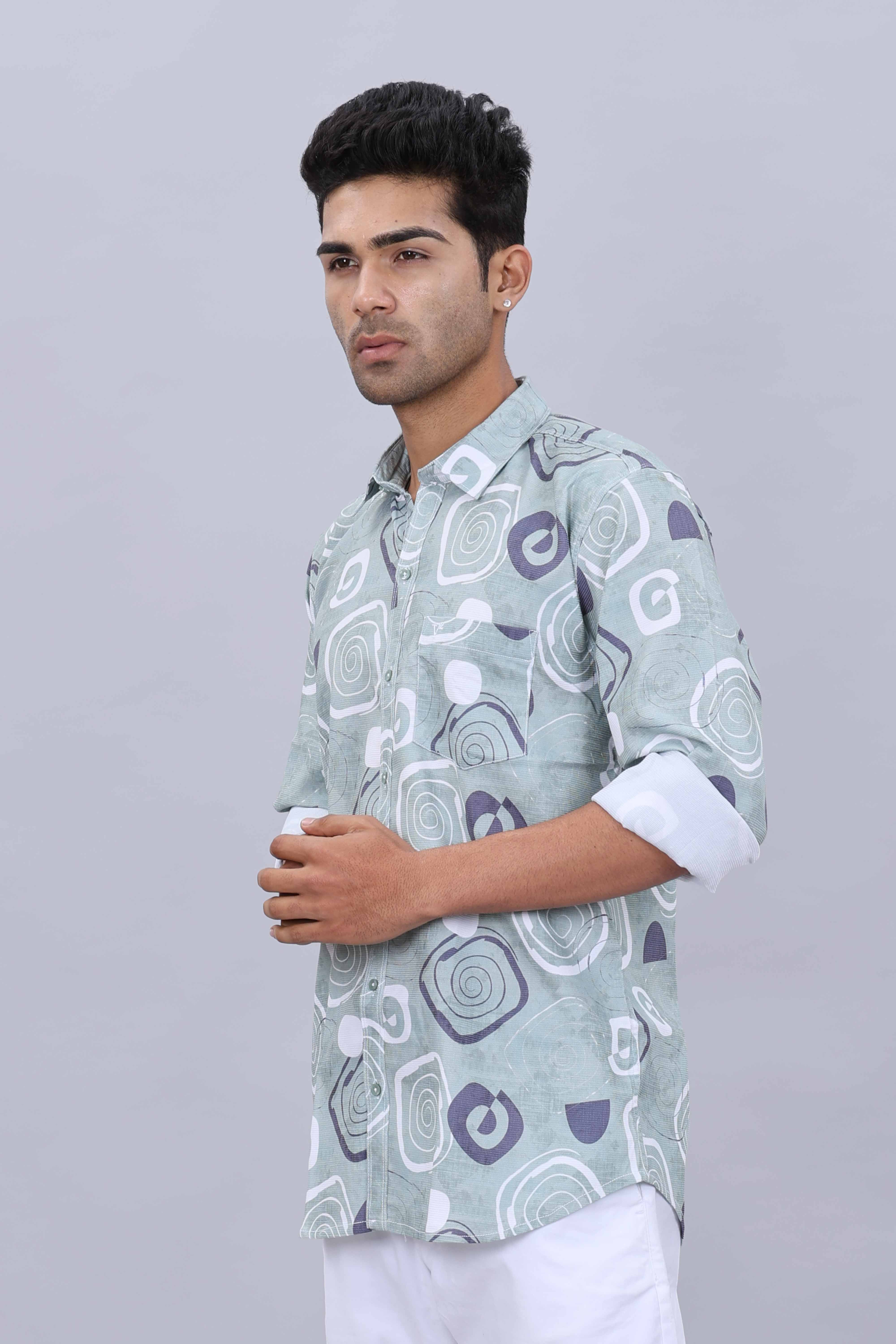 Popcorn fabric mens shirt