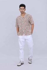 Popcorn fabric oversized shirt