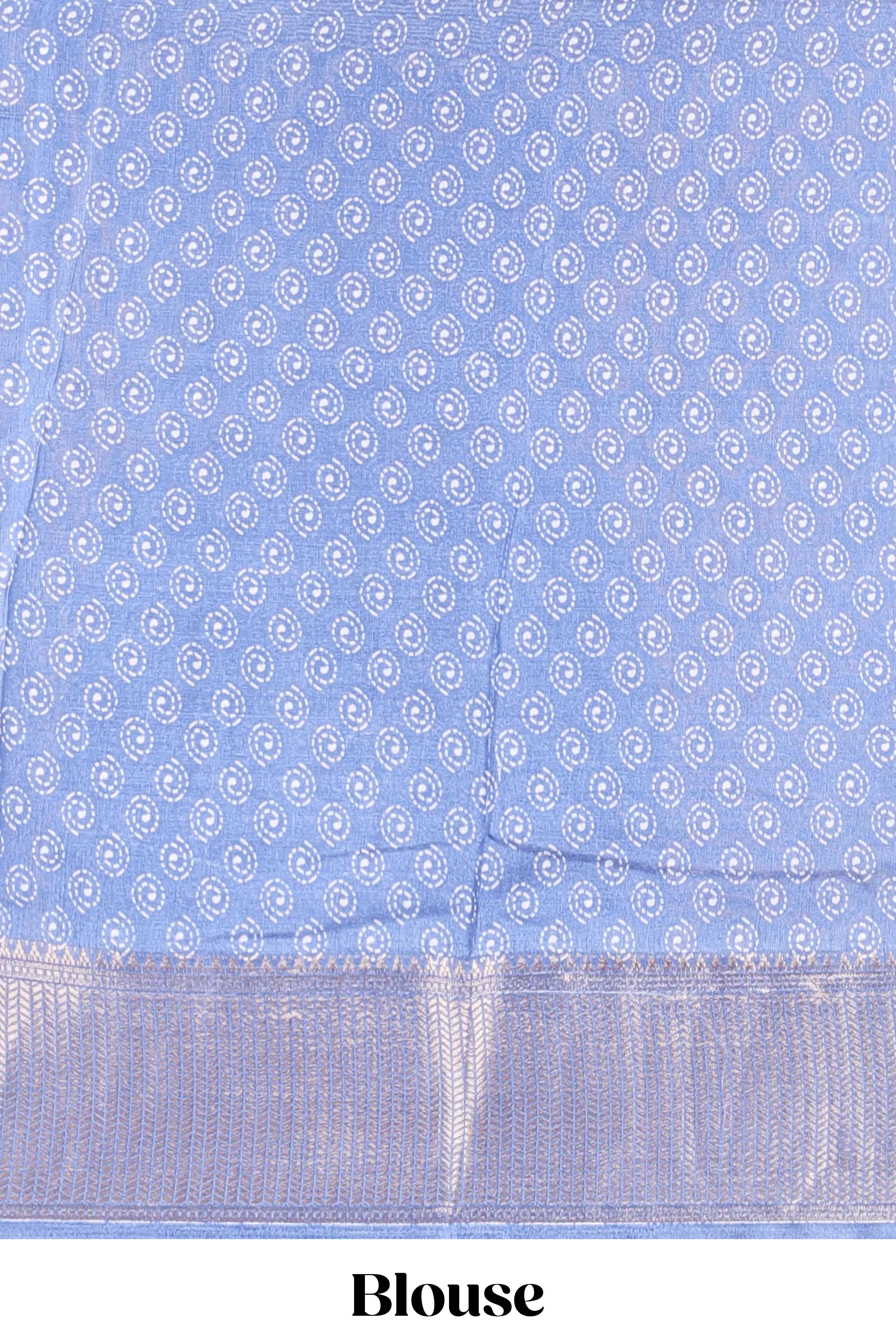 Powder blue semi dola festive saree