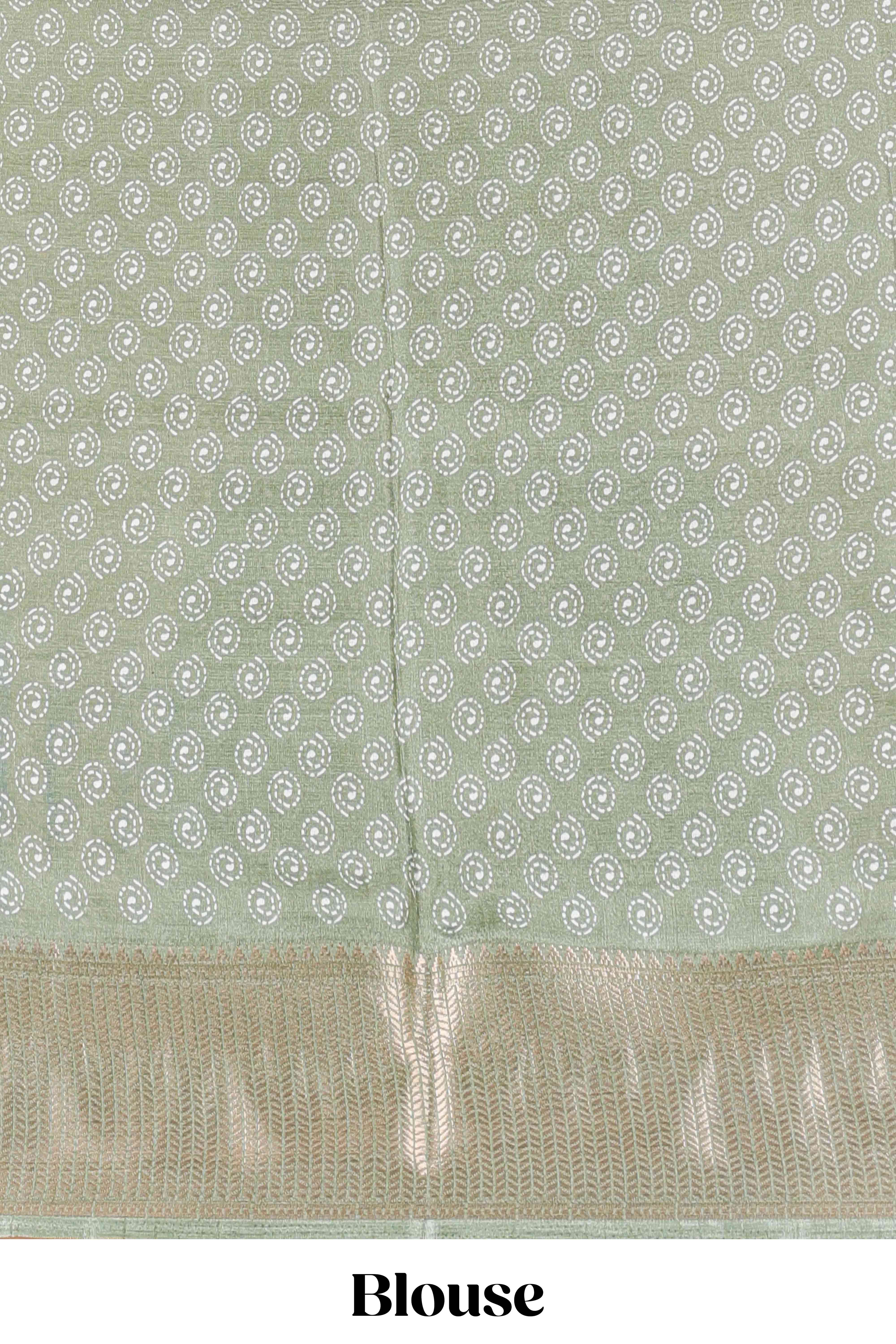 Powder green semi dola elegant saree