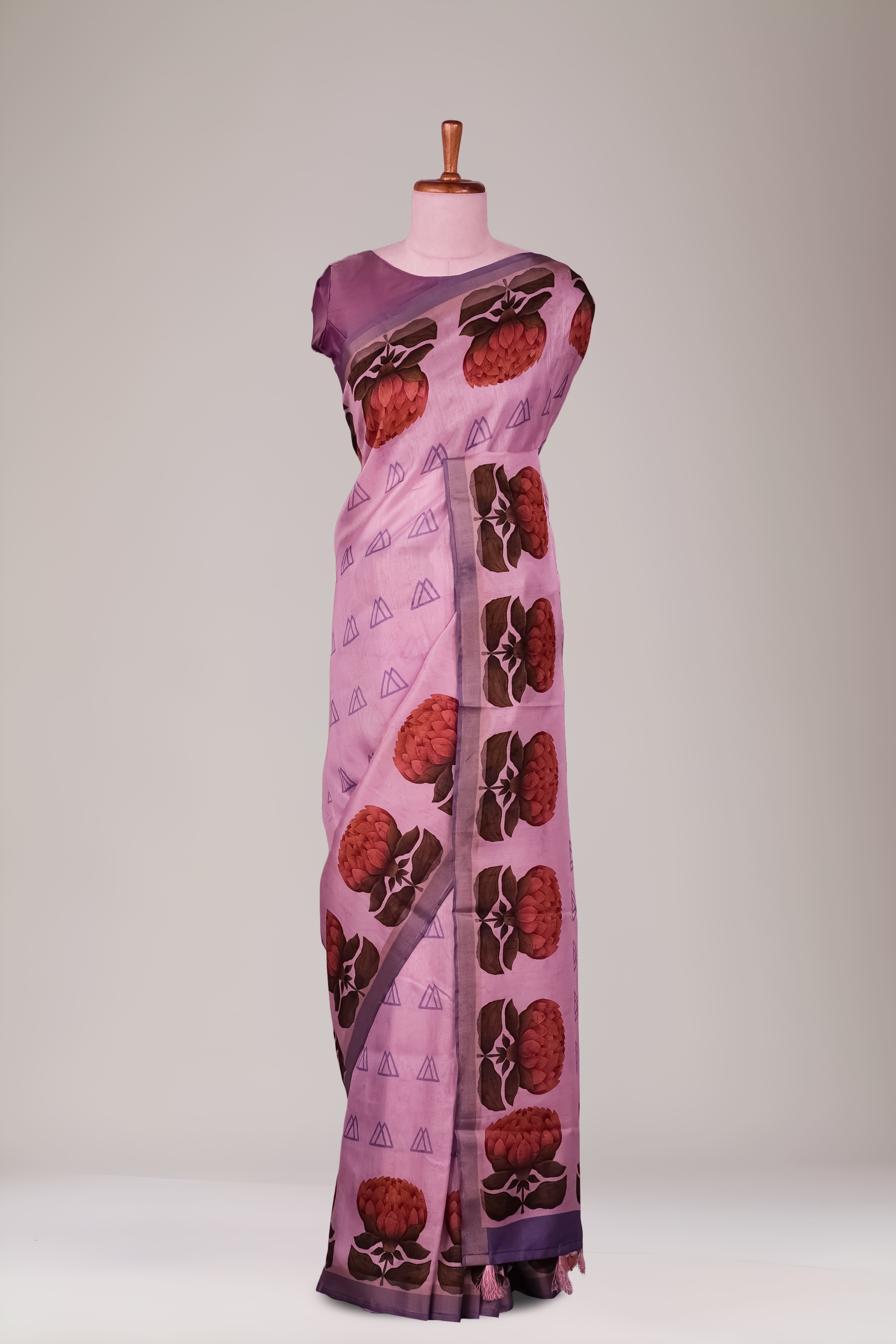 Printed Pink Sarees