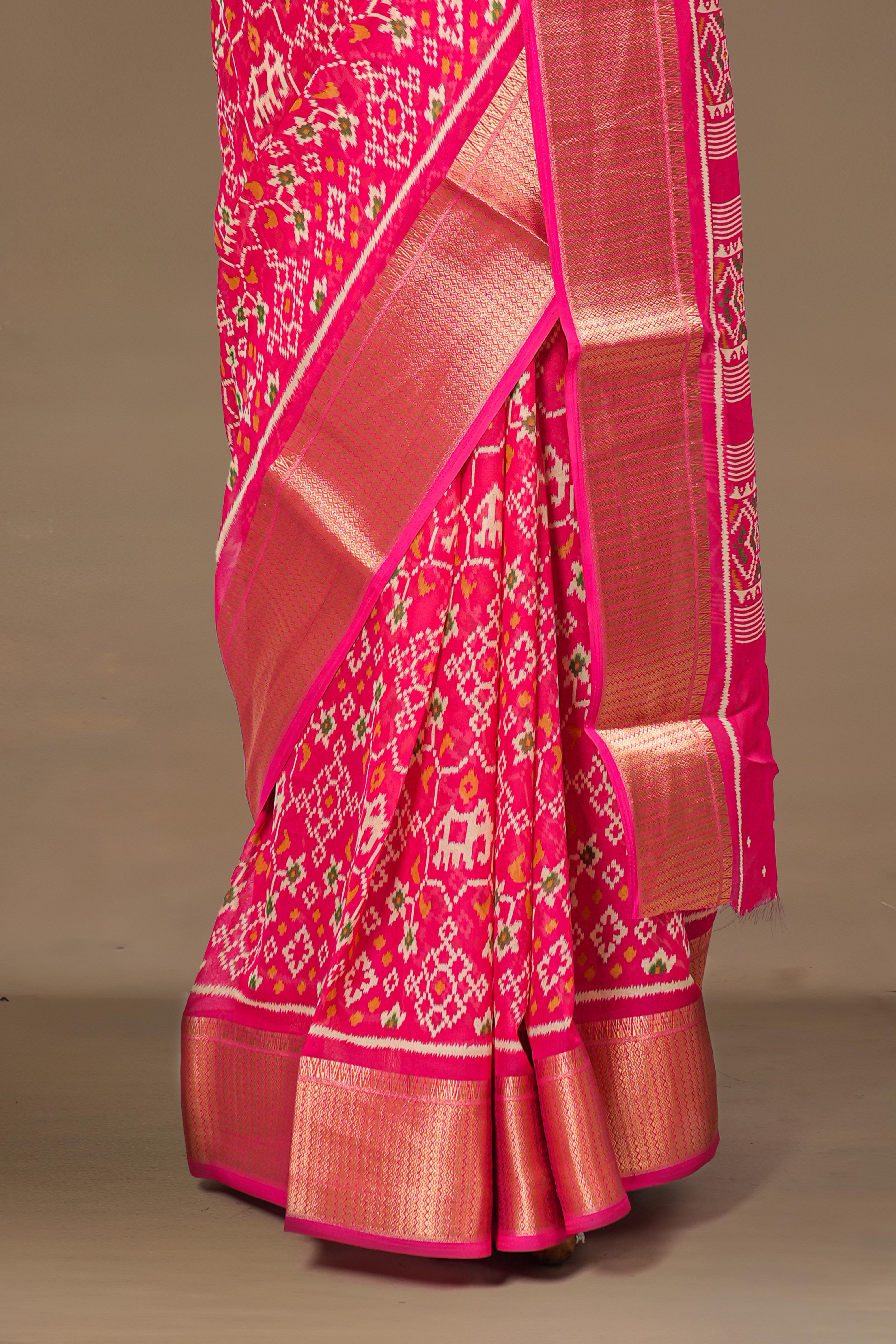 Printed dupion silk saree