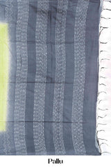 Printed linen saree design