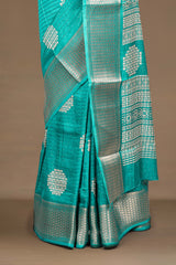 Printed pallu dupion silk saree