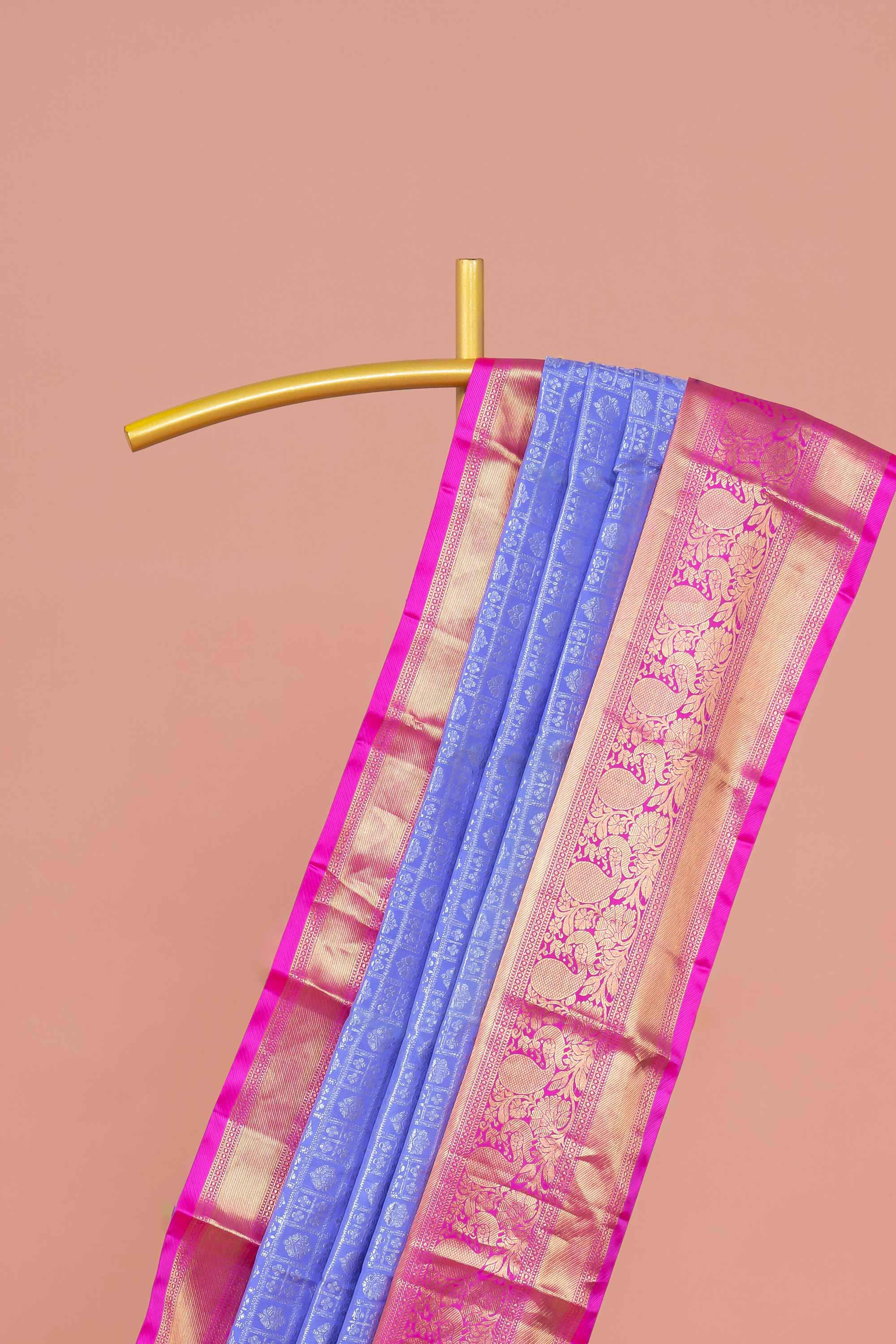 Pure lavender silk saree