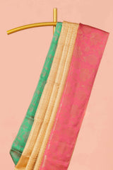 Pure pink silk saree