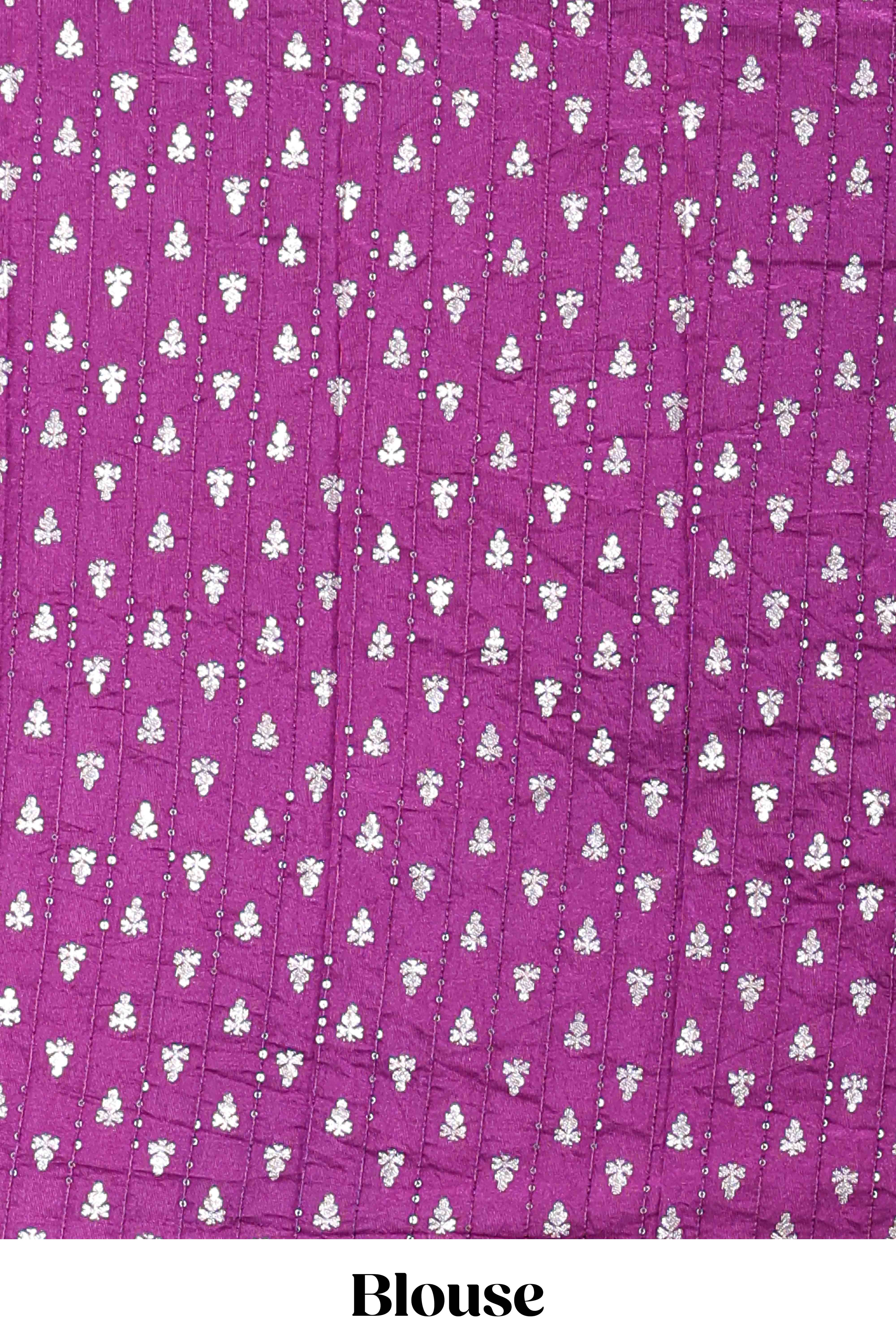 Purple art raw silk festive saree