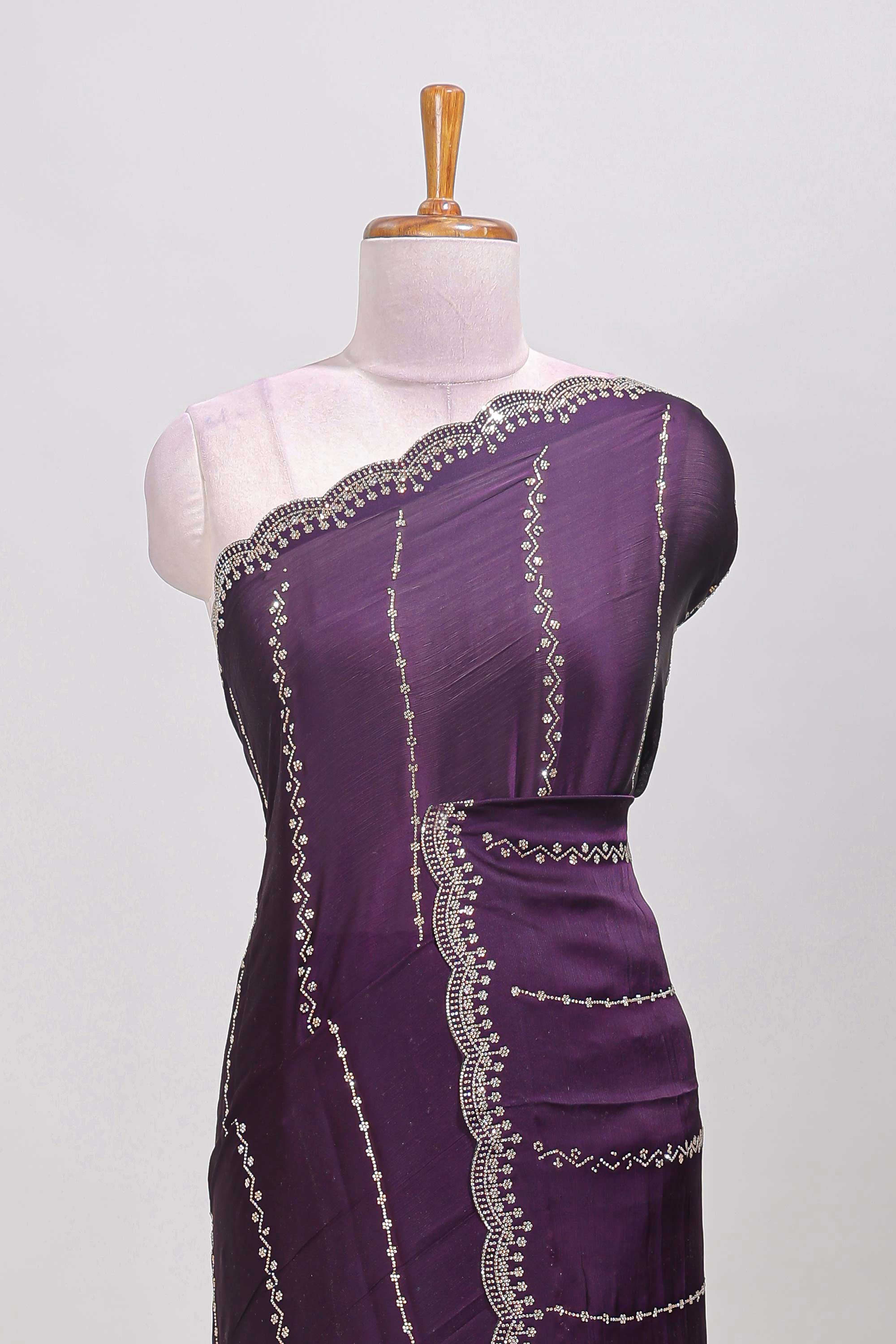 Purple color festive designer saree