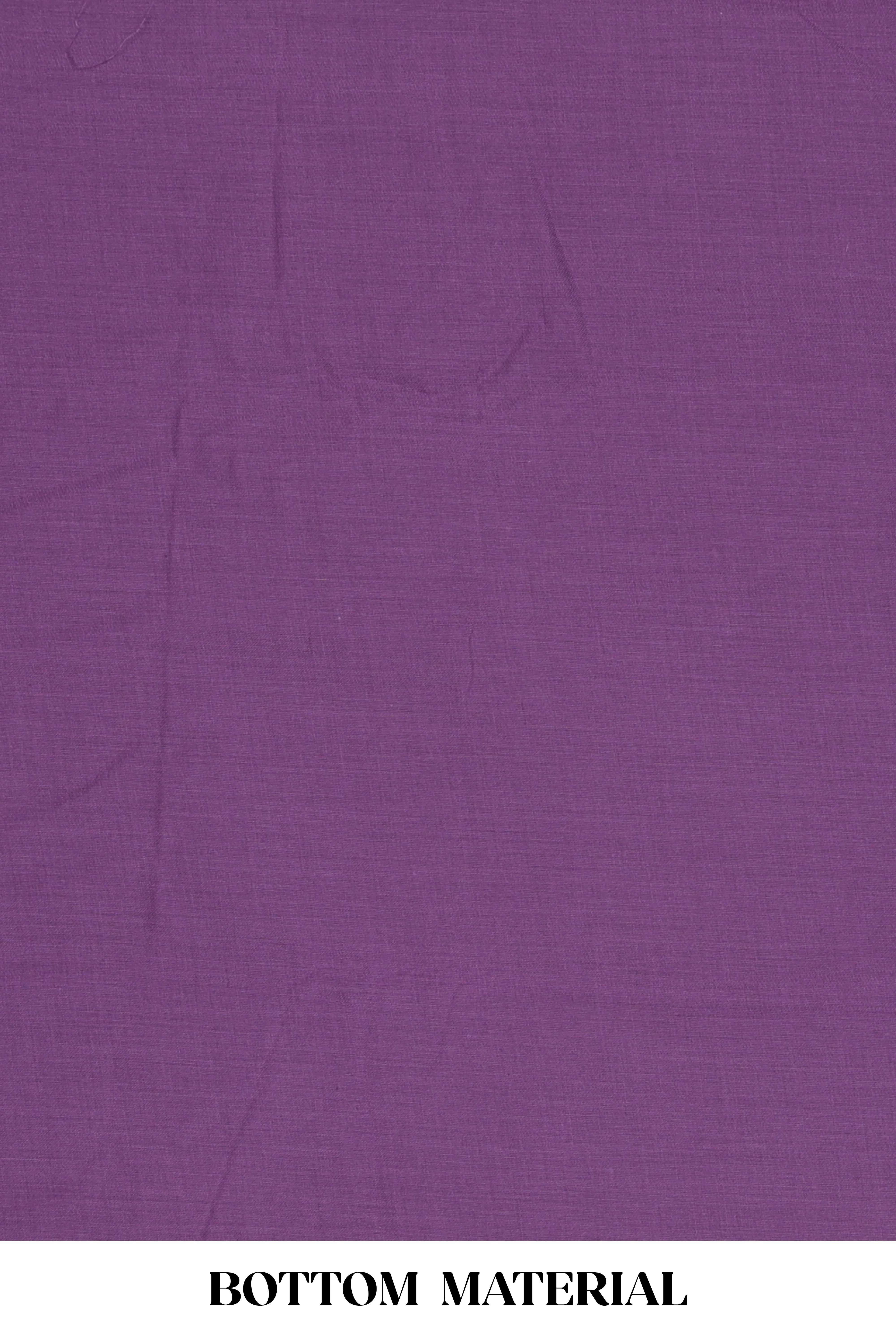 Purple cotton silk designer suit