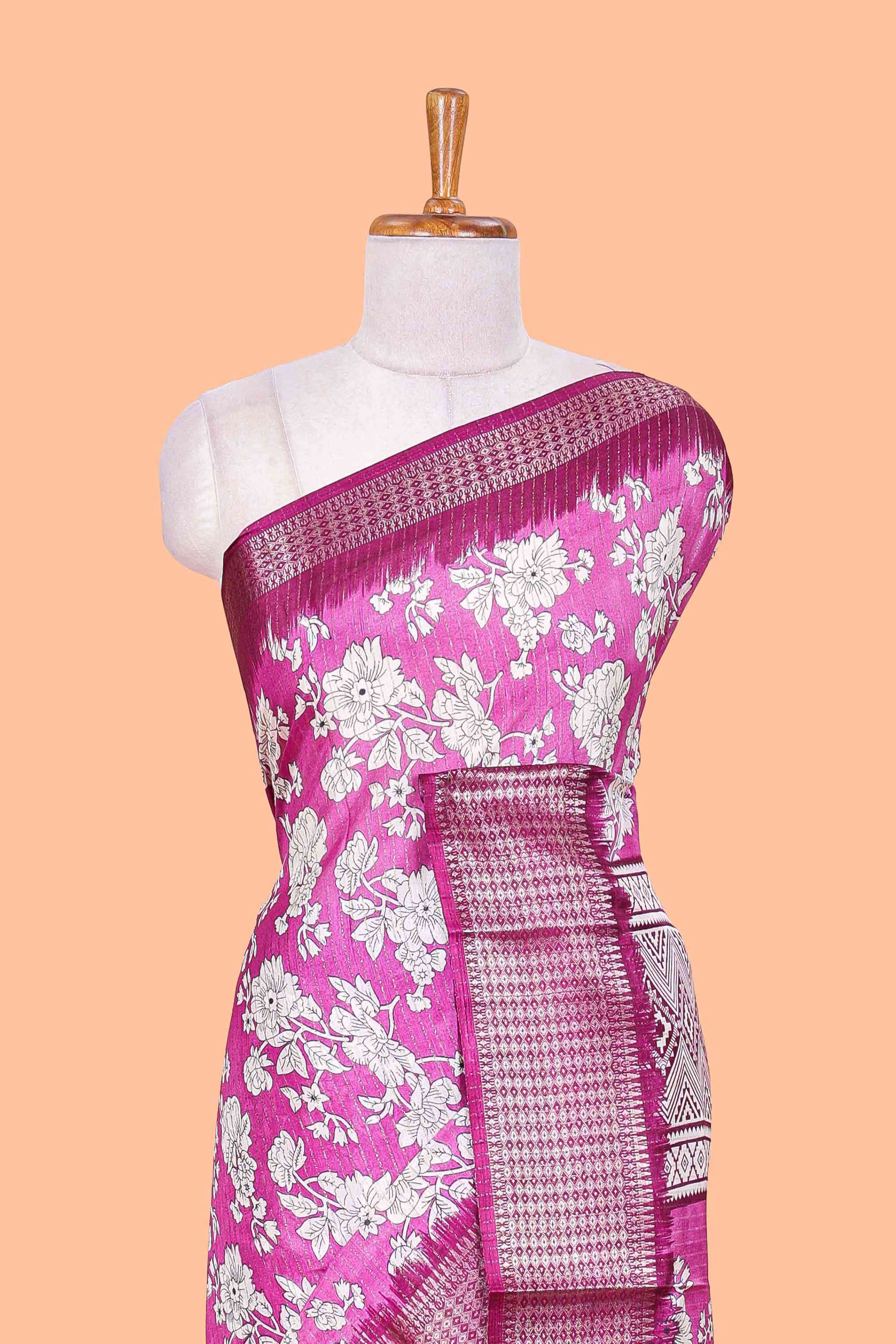 Purple dola jacquard border saree