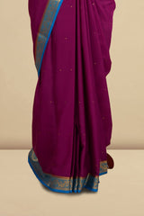 Purple gold butta saree