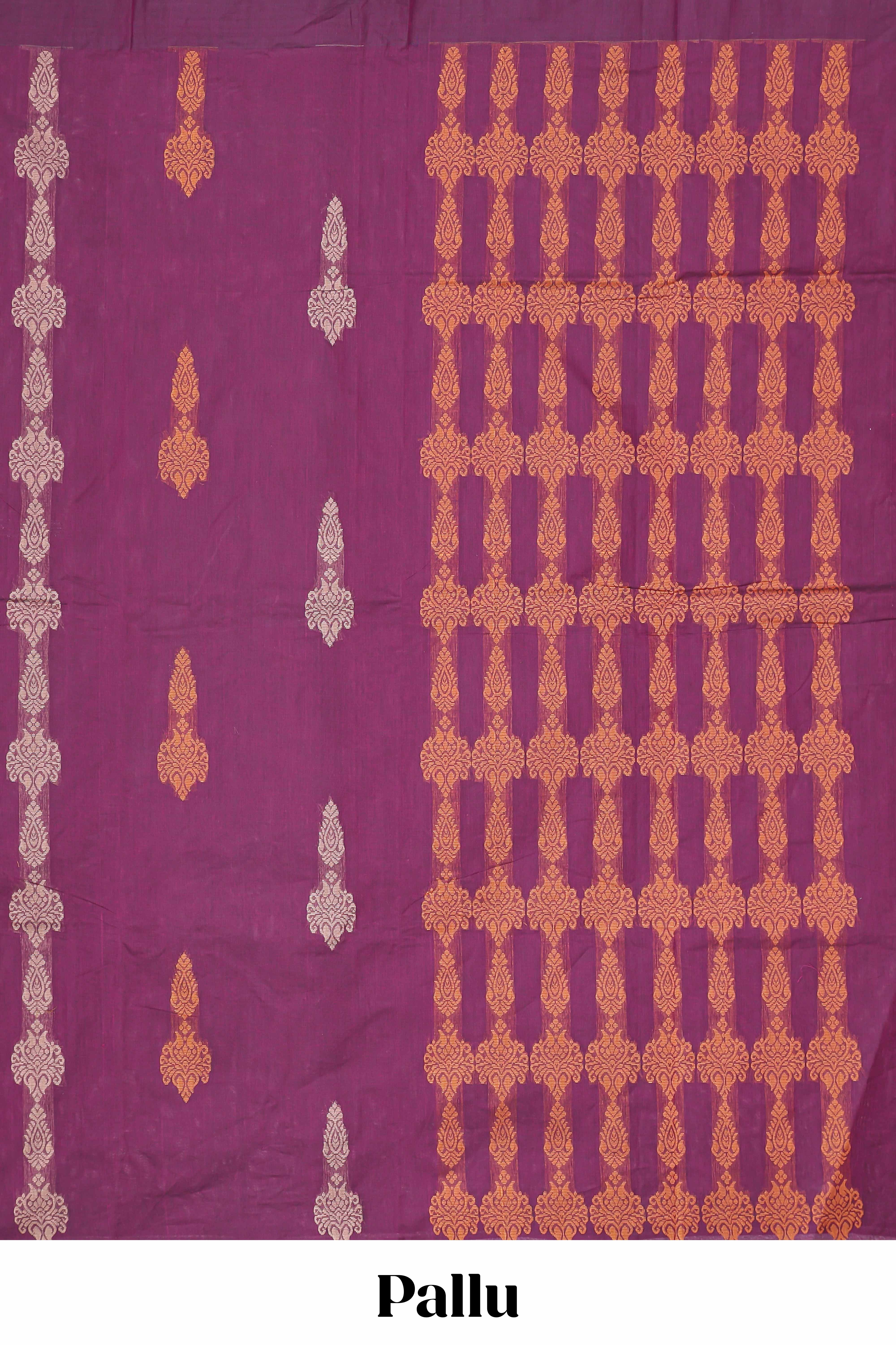 Purple kanchi cotton saree