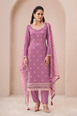 Purple munga silk dress material
