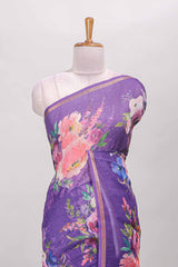 Purple saree with self zari border