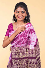 Purple soft cotton saree