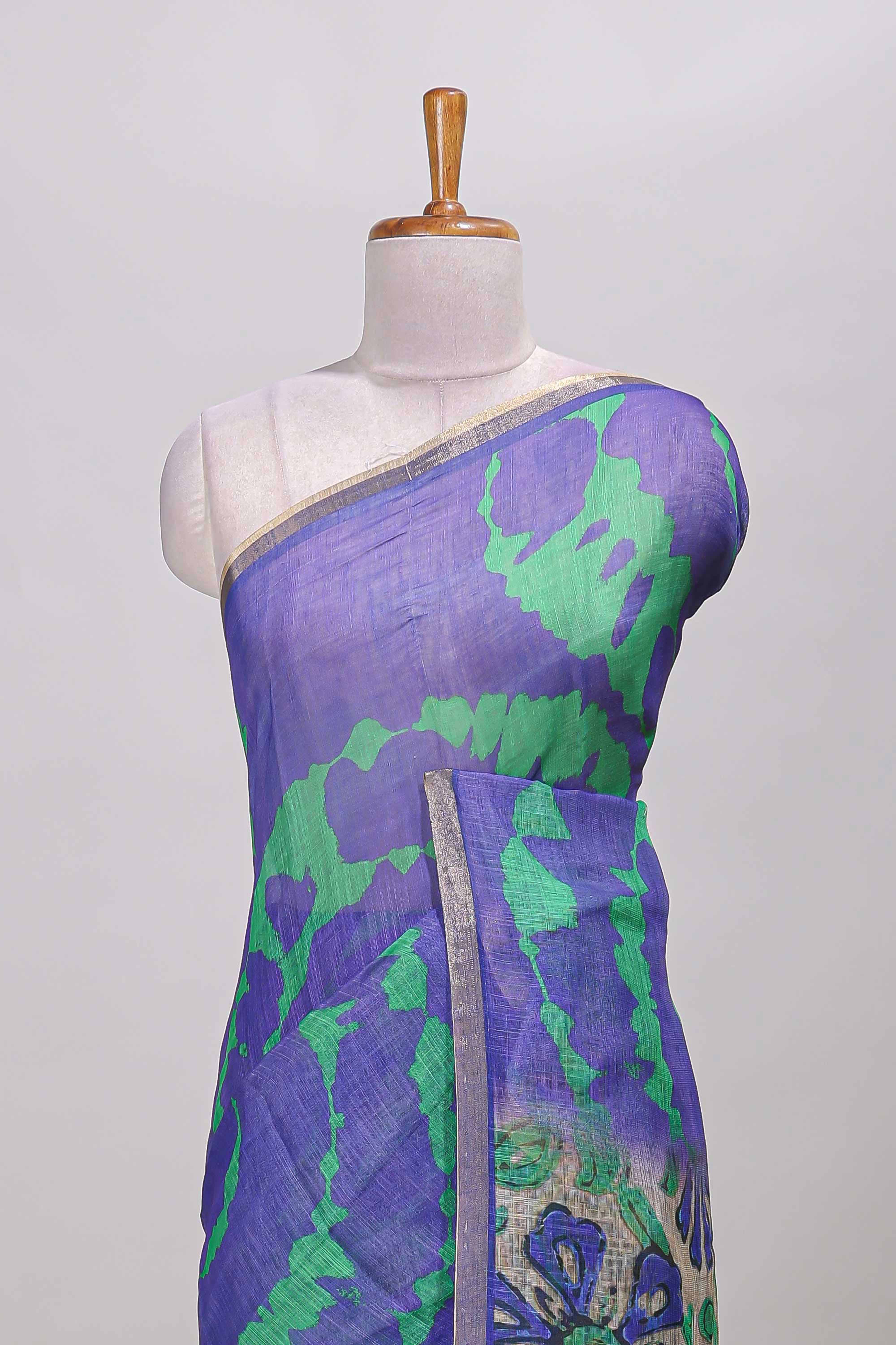 Purple zari border saree