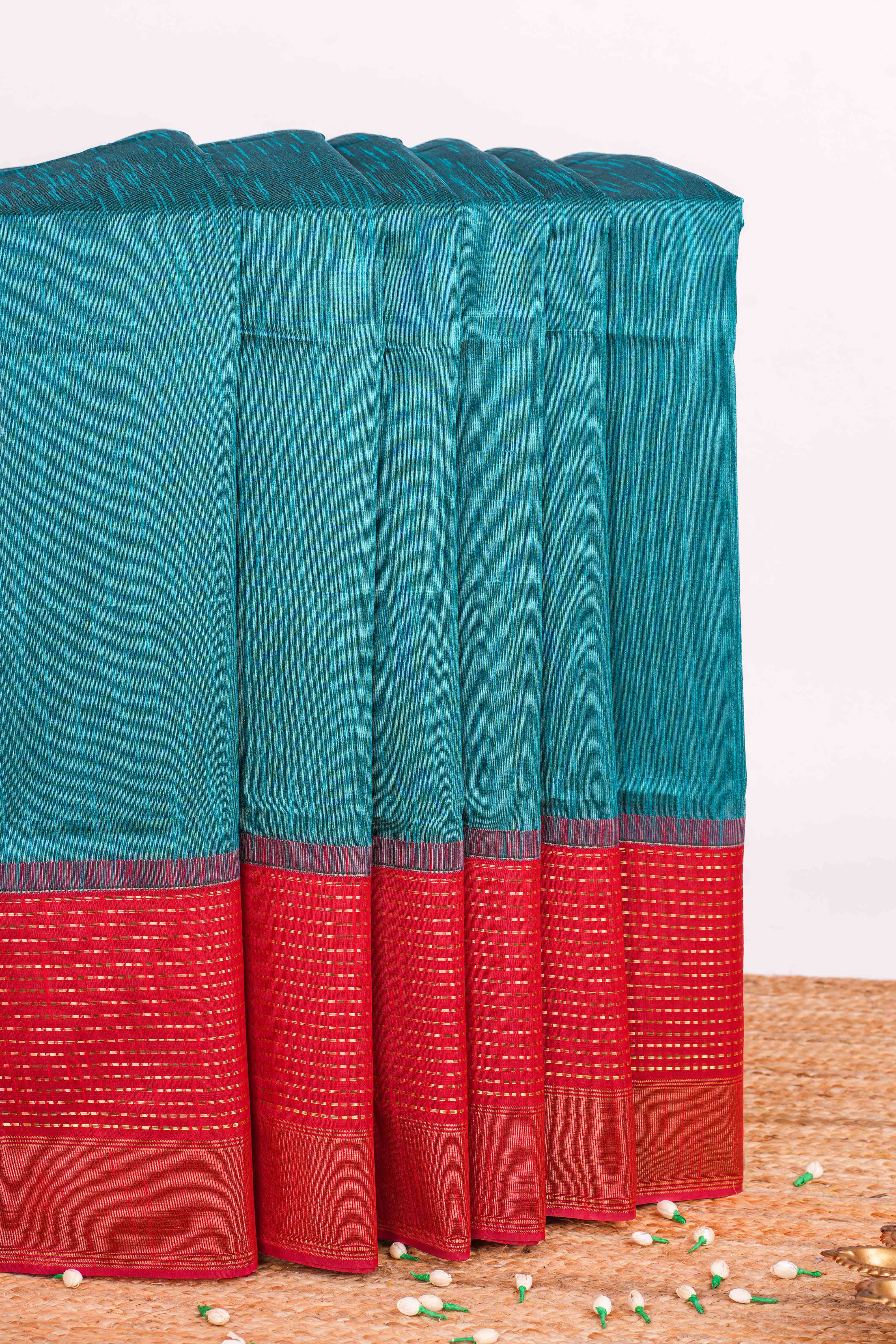 Rama Blue Semi Tussar Saree