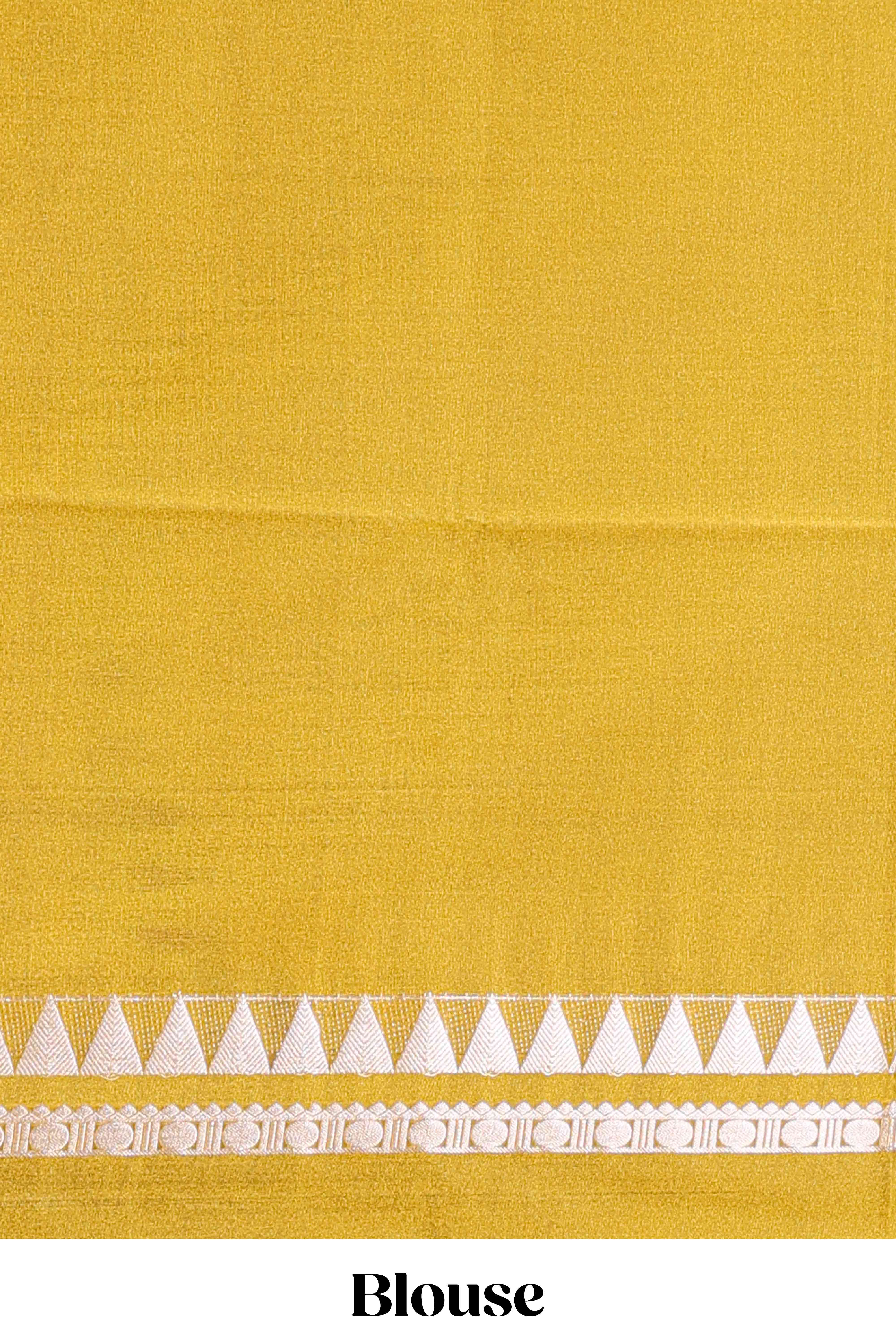 Rama green saree with yellow blouse