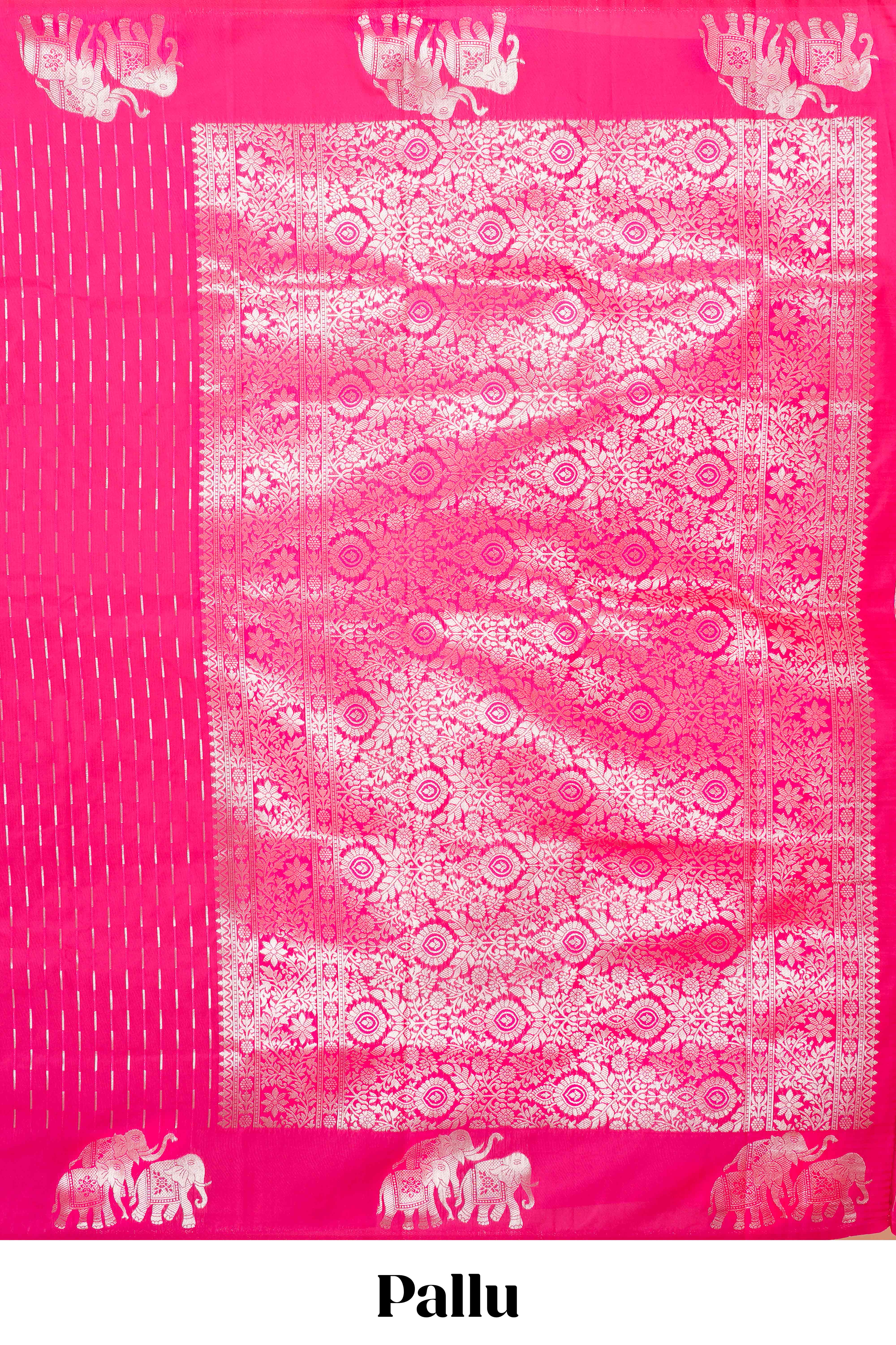 Rani pink semi soft silk elegant drape saree