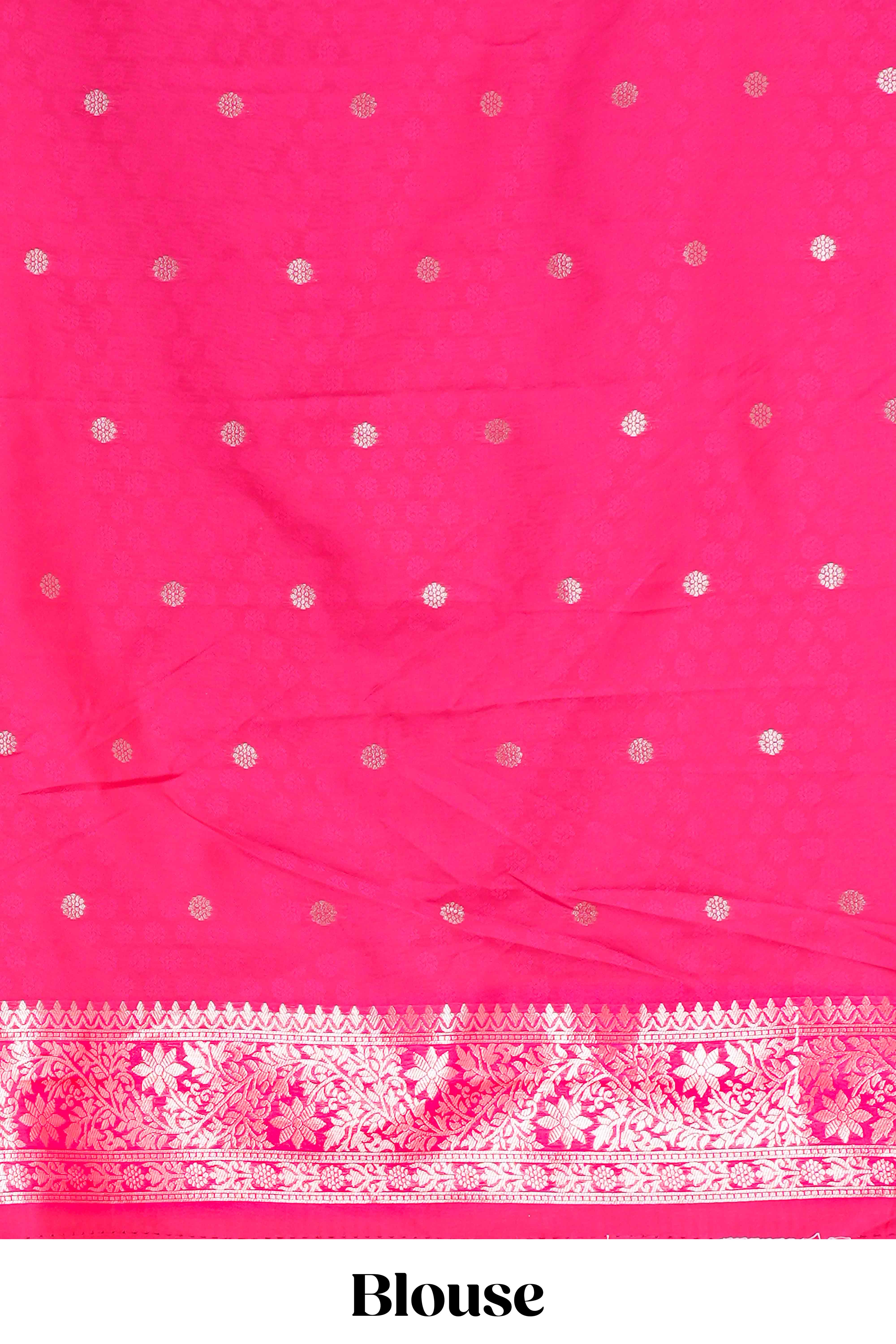 Rani pink semi soft silk festive saree