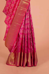 Red Zari woven saree