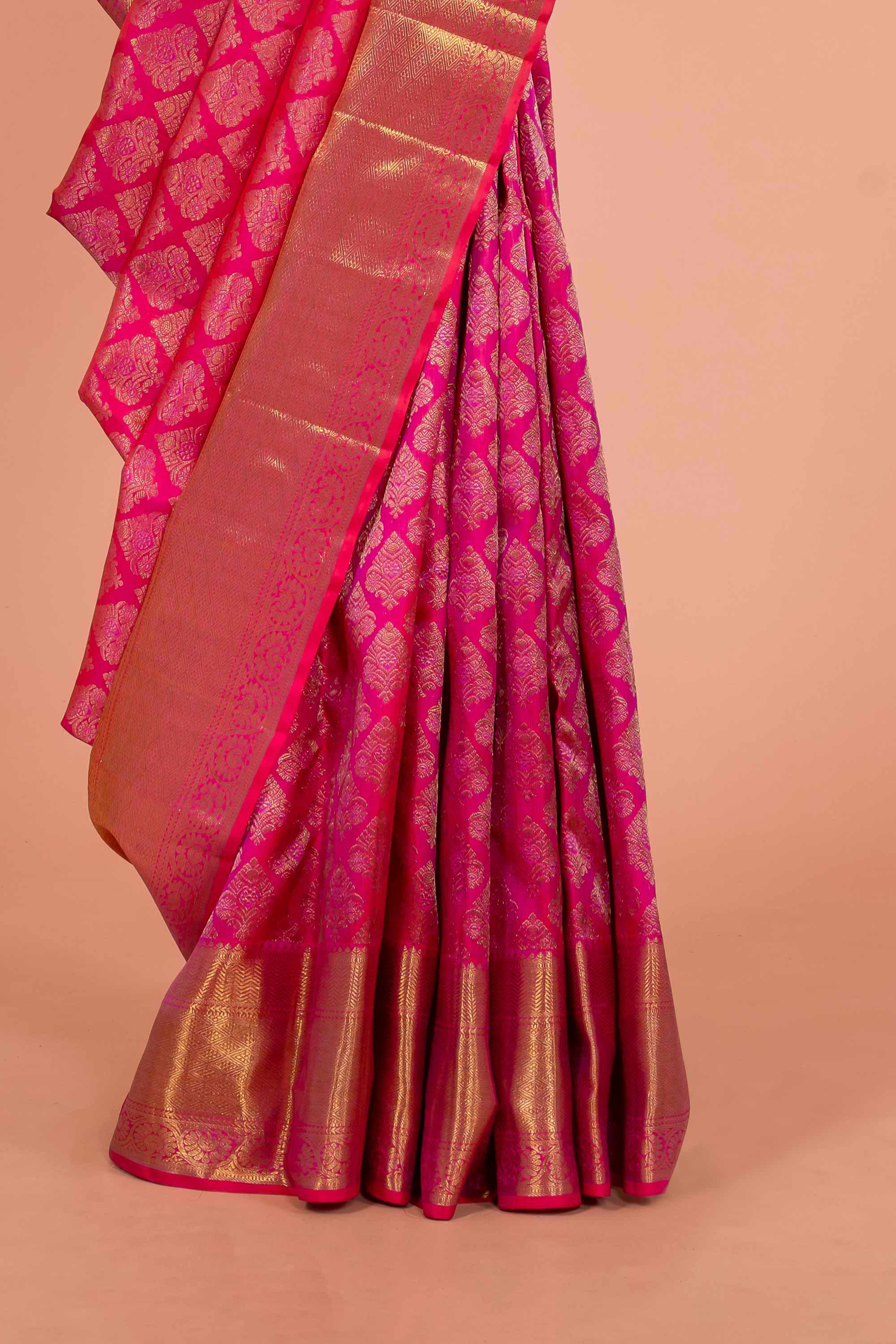 Red Zari woven saree