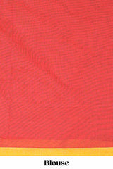 Red casual kanchi cotton saree