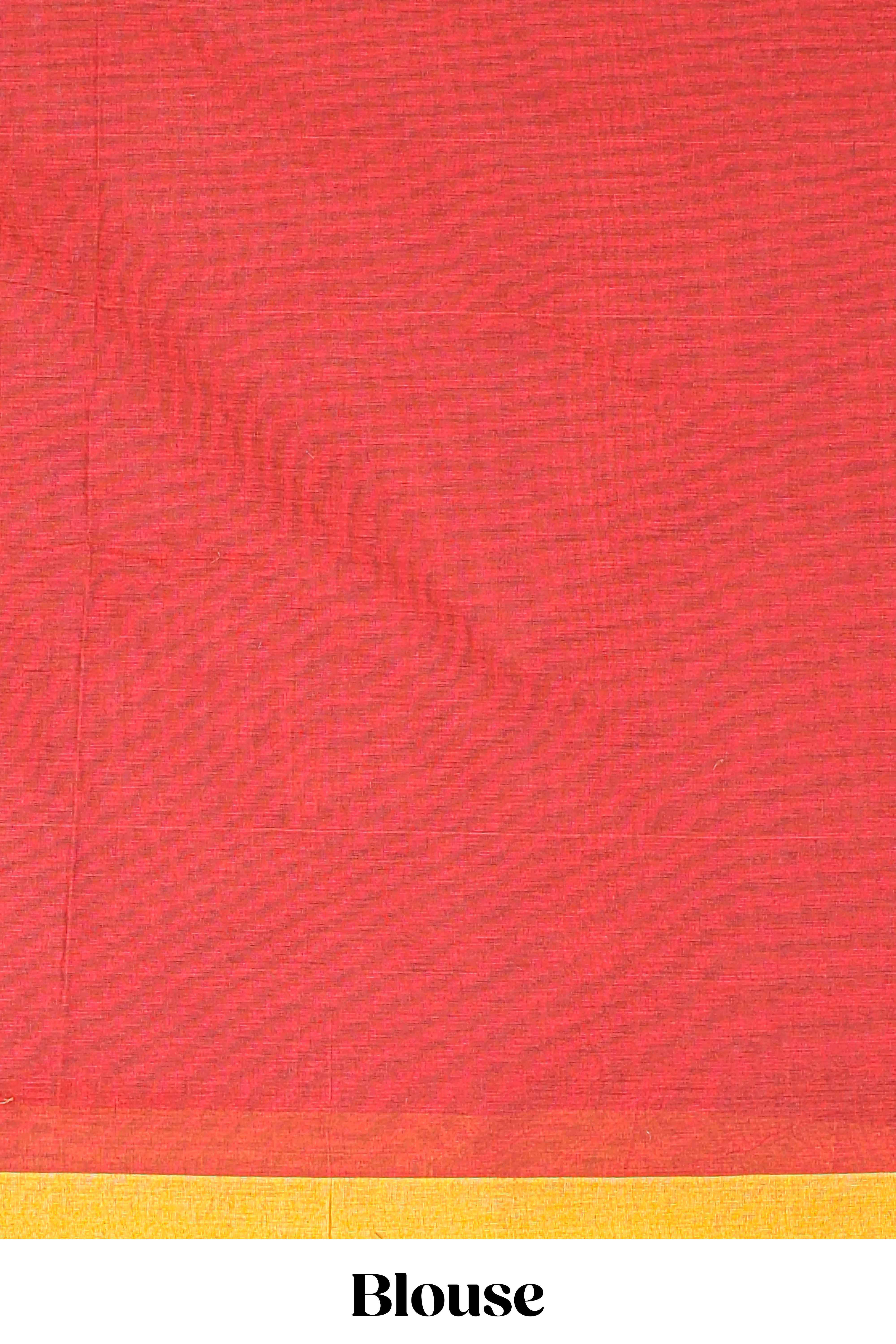 Red casual kanchi cotton saree