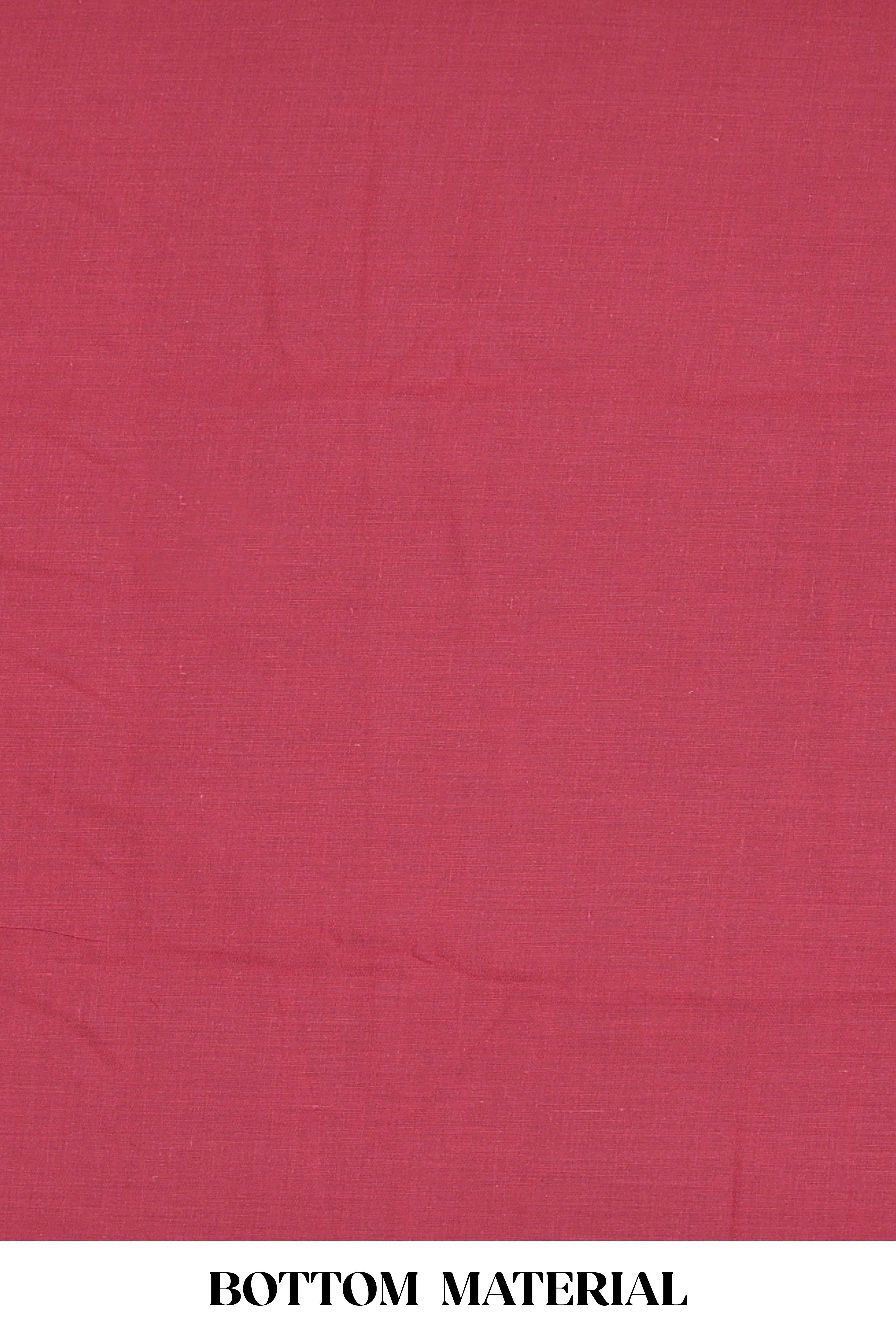 Red cotton silk thread work suit