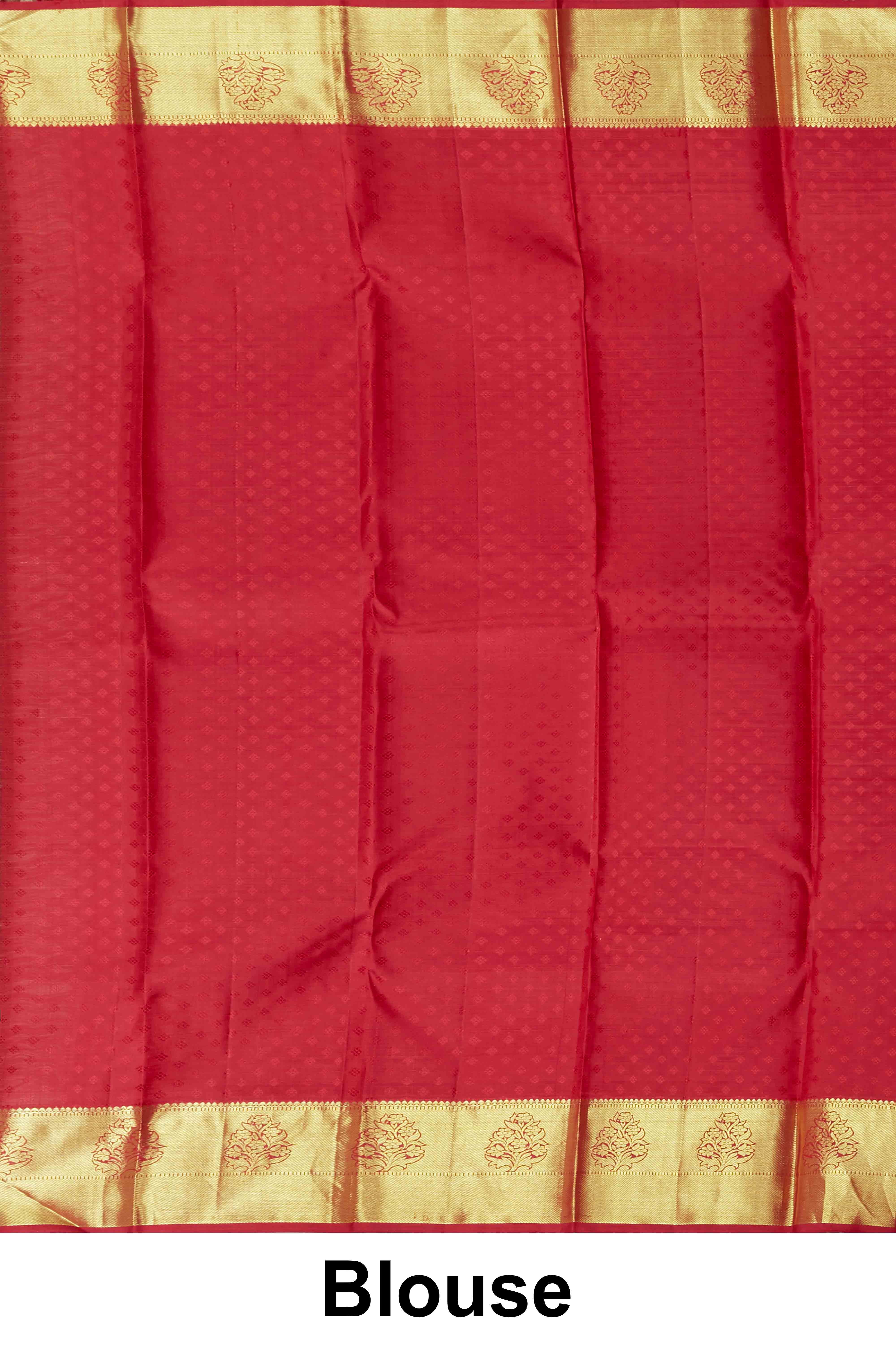 Red jacquard silk saree