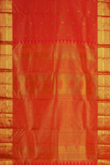 Red jacquard woven silk saree
