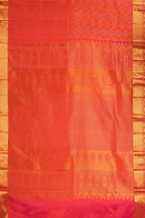 Red jacquard woven silks sarees