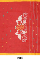 Red kanchi cotton saree