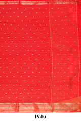 Red raw silk zari border saree