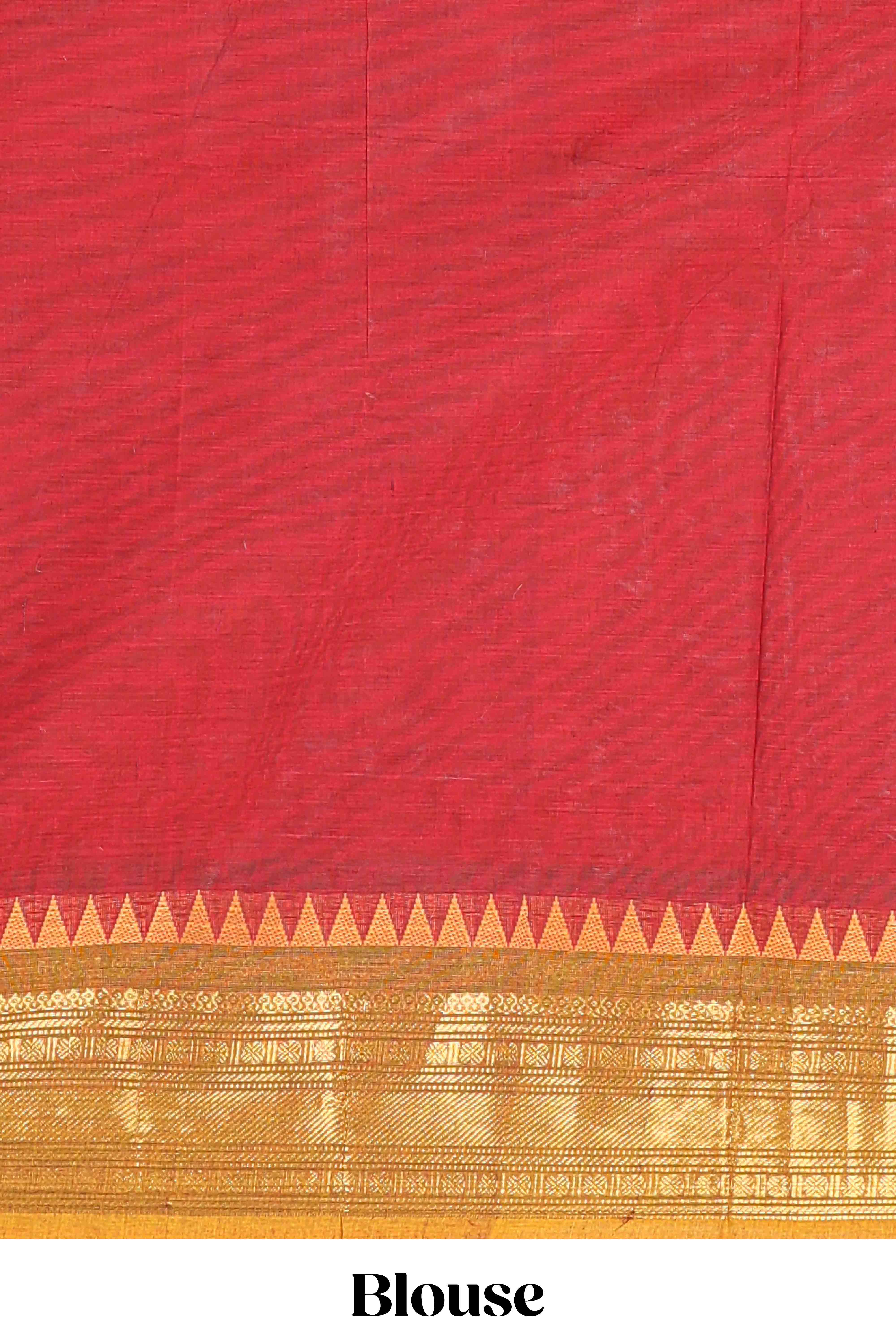 Red traditional chettinad cotton saree