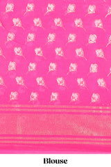 Rose pink chiffon elegant saree