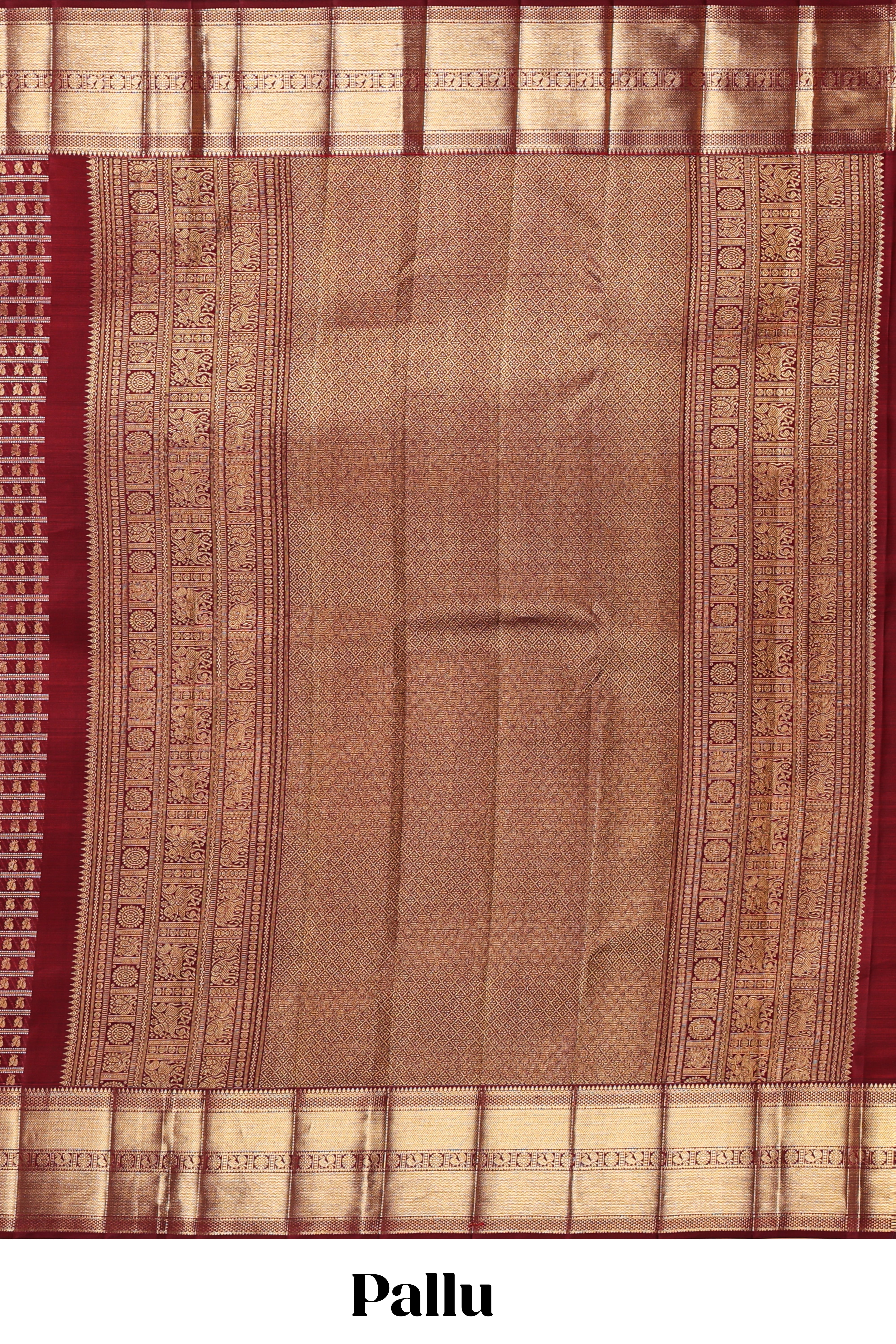 Maroon birds zari design swayamvara pattu saree with self zari border and matching blouse